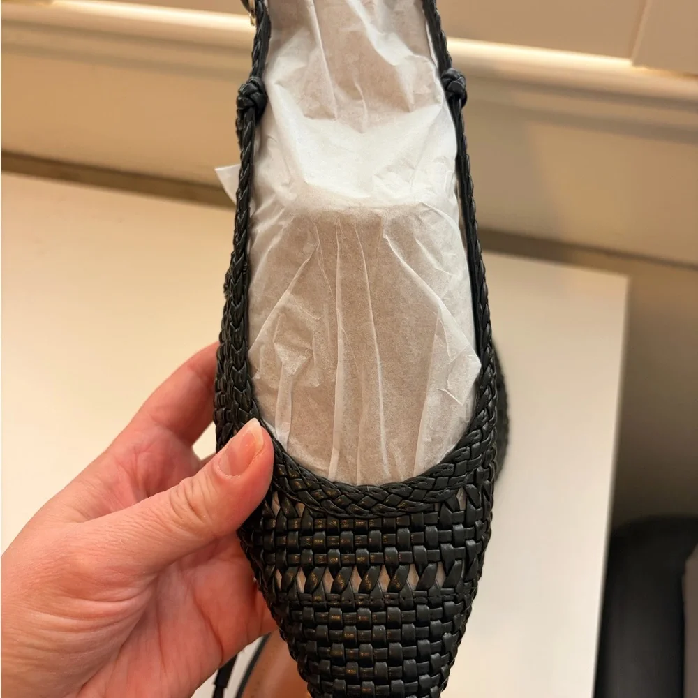 Marc Fisher Black Woven Slingback Flats - Kelysa style - Picture 10 of 14
